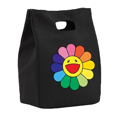 Saci de prânz din pânză termică pentru femei Geantă frigorifică Prânz izolat Bento Pachet Pungă de picnic cu mâncare Saci de prânz cu model de margarete pentru muncă