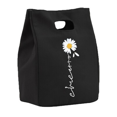 Saci de prânz din pânză termică pentru femei Geantă frigorifică Prânz izolat Bento Pachet Pungă de picnic cu mâncare Saci de prânz cu model de margarete pentru muncă