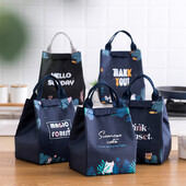 Geantă drăguță izolată pentru cutie de prânz, portabilă, din folie de aluminiu îngroșată, cutie bento, din material Oxford, geantă de prânz pentru copii