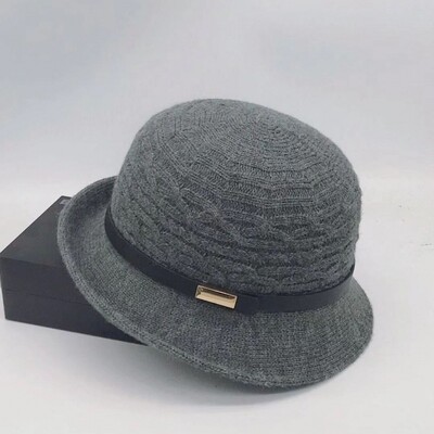 Pălărie de găleată din lână, fundă de toamnă și iarnă pentru femei, versiunea coreeană, versatilă, japoneză, cupola, pălărie de bazin, retro pălărie britanică, maree