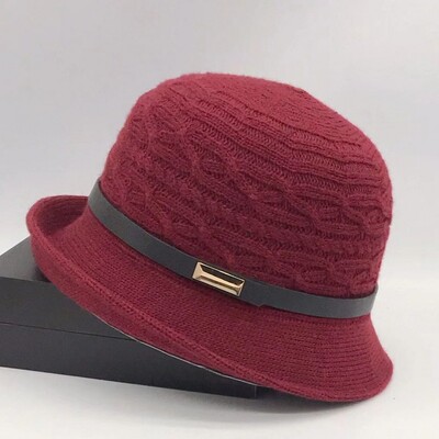 Pălărie de găleată din lână, fundă de toamnă și iarnă pentru femei, versiunea coreeană, versatilă, japoneză, cupola, pălărie de bazin, retro pălărie britanică, maree