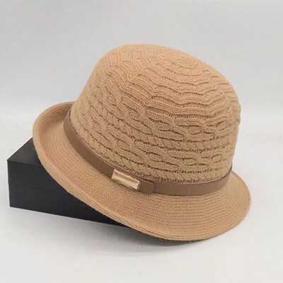 Pălărie de găleată din lână, fundă de toamnă și iarnă pentru femei, versiunea coreeană, versatilă, japoneză, cupola, pălărie de bazin, retro pălărie britanică, maree