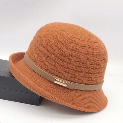 Pălărie de găleată din lână, fundă de toamnă și iarnă pentru femei, versiunea coreeană, versatilă, japoneză, cupola, pălărie de bazin, retro pălărie britanică, maree