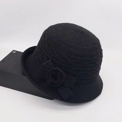 Pălărie de găleată din lână, fundă de toamnă și iarnă pentru femei, versiunea coreeană, versatilă, japoneză, cupola, pălărie de bazin, retro pălărie britanică, maree