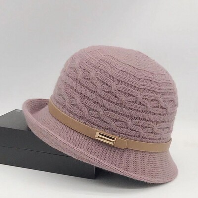 Pălărie de găleată din lână, fundă de toamnă și iarnă pentru femei, versiunea coreeană, versatilă, japoneză, cupola, pălărie de bazin, retro pălărie britanică, maree