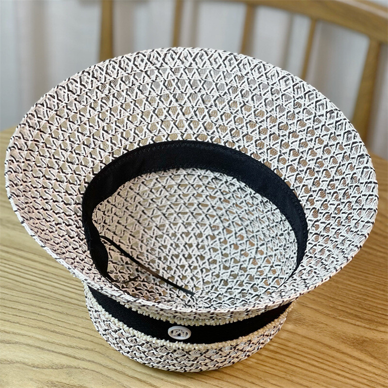 Pălărie de găleată cu litere noi de temperament Călătorie de vacanță Pălărie de pescar Compilare Placă de plasă Capac de soare cu protecție solară Capac de umbrelă de soare