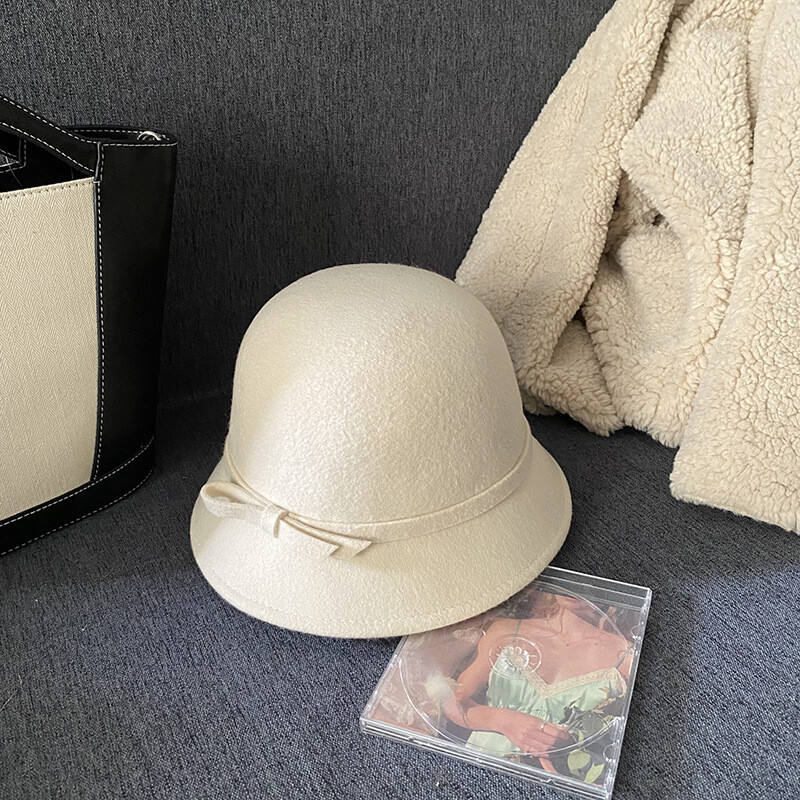 2024. gada rudens pavasaris Fedoras sieviešu cepure Eleganta vintage bantīte vilnas dāmu cepure kupols filca kāzu baznīcas džeza cepure, sieviešu bowler