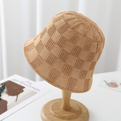 Șapcă de pescar împletită, vară, toamnă, pălărie decorativă de găleată pentru femei, protecție UV, șapci de soare Panama, pălării de plajă de vacanță