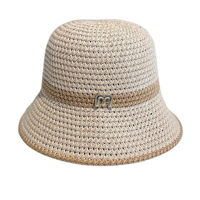 Pălărie de pescar pentru femei de vară, pălărie de paie pliabilă anti UV, decor cu litere, pentru camping, plajă, călătorii, grădinărit, șapcă de soare 밀짚모자