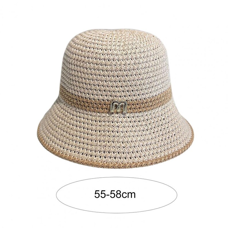 Pălărie de pescar pentru femei de vară, pălărie de paie pliabilă anti UV, decor cu litere, pentru camping, plajă, călătorii, grădinărit, șapcă de soare 밀짚모자