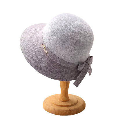 Toamnă Iarnă Fedoras Pălărie pentru femei Elegant Vintage Bowknot Lână Pălărie Dom Pâslă Nunta Biserică Jazz Șapcă Femeie Bow Bowler
