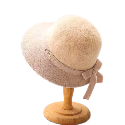 Toamnă Iarnă Fedoras Pălărie pentru femei Elegant Vintage Bowknot Lână Pălărie Dom Pâslă Nunta Biserică Jazz Șapcă Femeie Bow Bowler