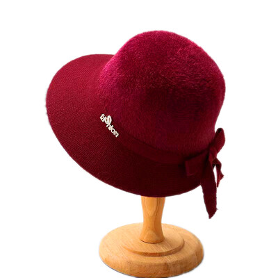 Toamnă Iarnă Fedoras Pălărie pentru femei Elegant Vintage Bowknot Lână Pălărie Dom Pâslă Nunta Biserică Jazz Șapcă Femeie Bow Bowler