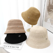 Pălării de găleată din bumbac respirabil, tricotat, pentru femei, primăvară, vară, vintage, tricotate, pălărie de pescar, noi șepci Panama pentru doamne