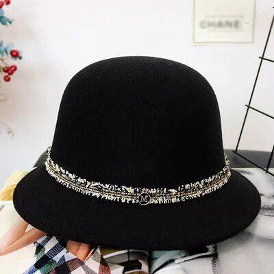 Nouă moda elegantă pălărie de jazz pălărie de lână pentru femei primăvară toamnă iarnă țesătură de lână vintage literatură șapcă cu vârf