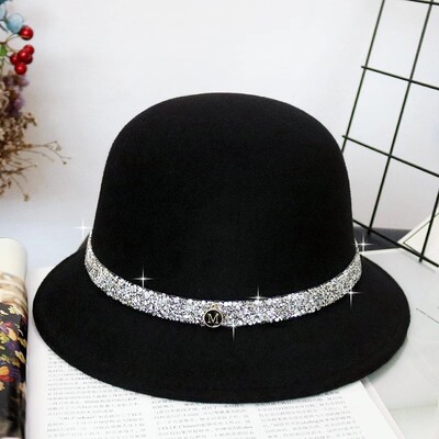 Nouă moda elegantă pălărie de jazz pălărie de lână pentru femei primăvară toamnă iarnă țesătură de lână vintage literatură șapcă cu vârf