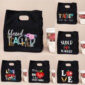 Binecuvântat Învățător Geantă funcțională pentru prânz, geantă portabilă izolată din pânză Bento, geantă termică pentru școală, pentru depozitarea alimentelor Cel mai bun cadou