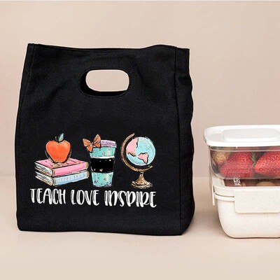 Binecuvântat Învățător Geantă funcțională pentru prânz, geantă portabilă izolată din pânză Bento, geantă termică pentru școală, pentru depozitarea alimentelor Cel mai bun cadou