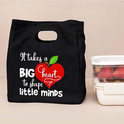 Binecuvântat Învățător Geantă funcțională pentru prânz, geantă portabilă izolată din pânză Bento, geantă termică pentru școală, pentru depozitarea alimentelor Cel mai bun cadou