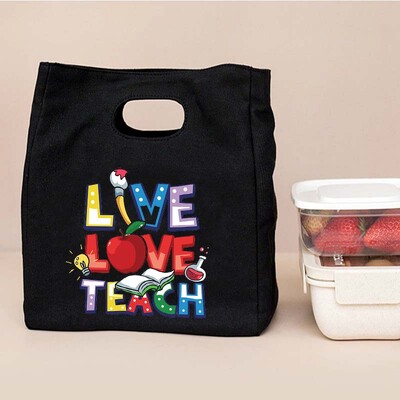 Binecuvântat Învățător Geantă funcțională pentru prânz, geantă portabilă izolată din pânză Bento, geantă termică pentru școală, pentru depozitarea alimentelor Cel mai bun cadou