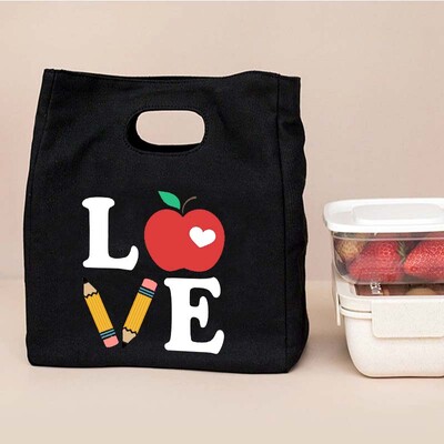 Binecuvântat Învățător Geantă funcțională pentru prânz, geantă portabilă izolată din pânză Bento, geantă termică pentru școală, pentru depozitarea alimentelor Cel mai bun cadou