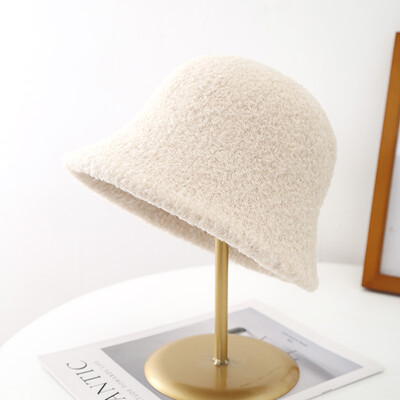 MAXSITI U zimske vunene tople kape od flisa za žene Vintage pletene ribarske kape zadebljane Pletene kape za umivaonik šešir