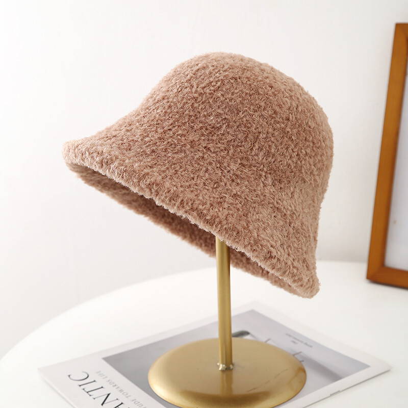 MAXSITI U zimske vunene tople kape od flisa za žene Vintage pletene ribarske kape zadebljane Pletene kape za umivaonik šešir