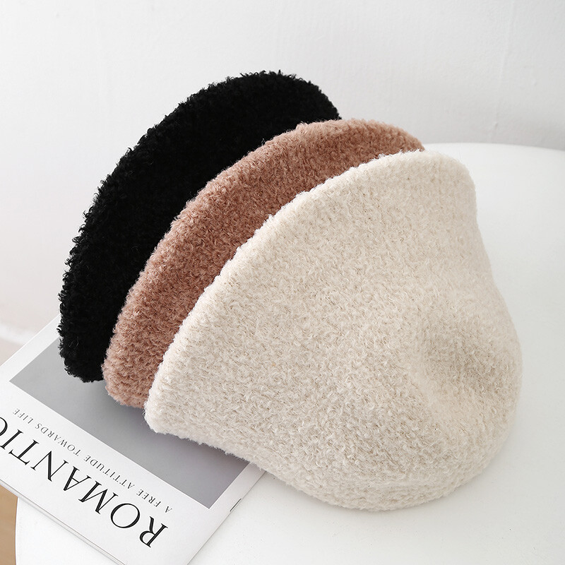 MAXSITI U zimske vunene tople kape od flisa za žene Vintage pletene ribarske kape zadebljane Pletene kape za umivaonik šešir