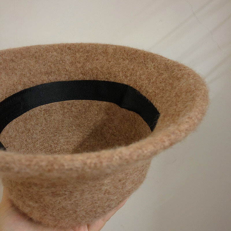 Toamnă Iarnă Lână Pălărie găleată Femei Moda Vintage Pălării de pescar Cap versatilă Pălărie din pâslă de primăvară 6 Culori Pliabil transport gratuit