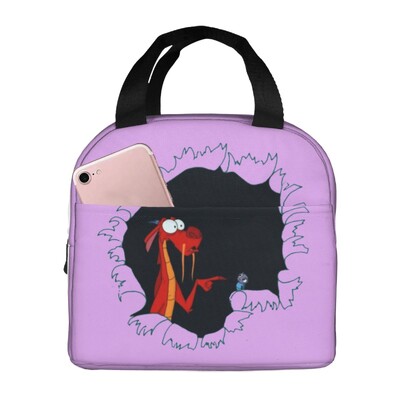 Mushu de la Mulan Genți de prânz Cutie Bento izolată Geanta portabilă de prânz Genți de picnic rezistente la scurgeri Geantă termică pentru femeie birou