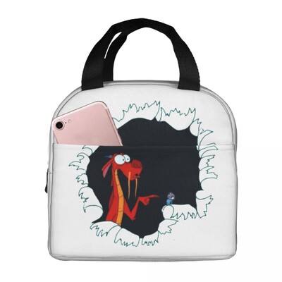 Mushu de la Mulan Genți de prânz Cutie Bento izolată Geanta portabilă de prânz Genți de picnic rezistente la scurgeri Geantă termică pentru femeie birou
