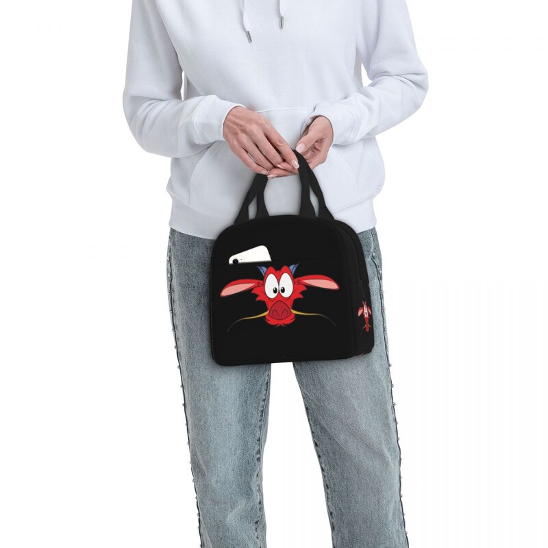 Mushu de la Mulan Genți de prânz Cutie Bento izolată Geanta portabilă de prânz Genți de picnic rezistente la scurgeri Geantă termică pentru femeie birou