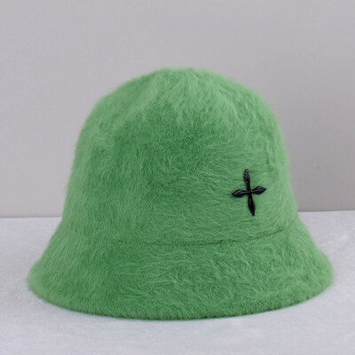 2022 de iarnă pentru femei, de culoare uni, pălărie de blană de iepure, pălărie de pescar, cu bazin încrucișat, pentru transport gratuit