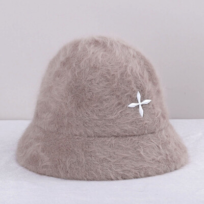 2022 de iarnă pentru femei, de culoare uni, pălărie de blană de iepure, pălărie de pescar, cu bazin încrucișat, pentru transport gratuit