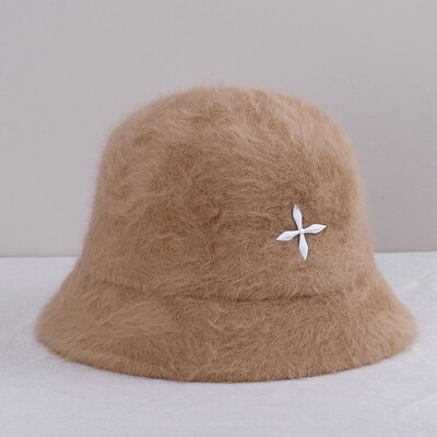 2022 de iarnă pentru femei, de culoare uni, pălărie de blană de iepure, pălărie de pescar, cu bazin încrucișat, pentru transport gratuit