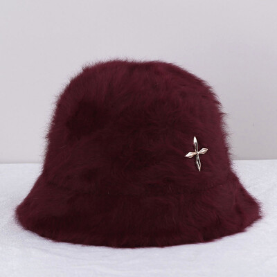 2022 de iarnă pentru femei, de culoare uni, pălărie de blană de iepure, pălărie de pescar, cu bazin încrucișat, pentru transport gratuit