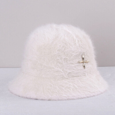 2022 de iarnă pentru femei, de culoare uni, pălărie de blană de iepure, pălărie de pescar, cu bazin încrucișat, pentru transport gratuit