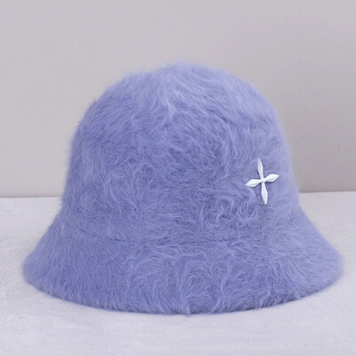 2022 de iarnă pentru femei, de culoare uni, pălărie de blană de iepure, pălărie de pescar, cu bazin încrucișat, pentru transport gratuit