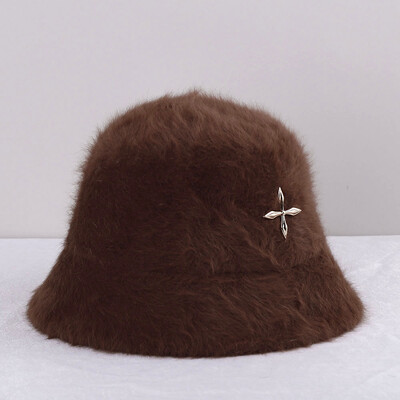 2022 de iarnă pentru femei, de culoare uni, pălărie de blană de iepure, pălărie de pescar, cu bazin încrucișat, pentru transport gratuit
