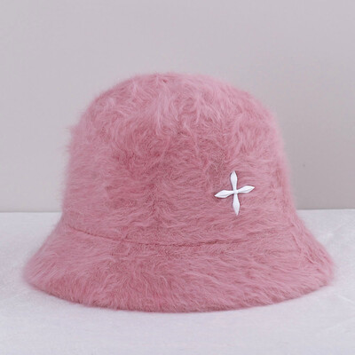 2022 de iarnă pentru femei, de culoare uni, pălărie de blană de iepure, pălărie de pescar, cu bazin încrucișat, pentru transport gratuit