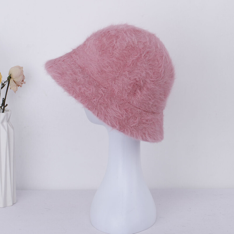 2022 de iarnă pentru femei, de culoare uni, pălărie de blană de iepure, pălărie de pescar, cu bazin încrucișat, pentru transport gratuit