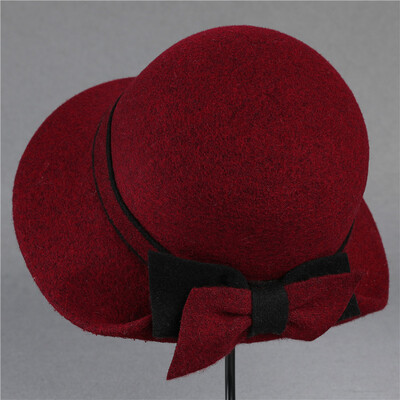 Pălărie de bazin de lână de toamnă și iarnă, temperament retro la modă, pălărie de top de socialit, pălărie de pescar de vârstă mijlocie și în vârstă