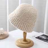 2023, noua pălărie japoneză, simplă, de culoare solidă, tricotată, pentru femei, toamnă și iarnă, ocazională, versatilă, din pluș, caldă, dom, pentru chiuvetă