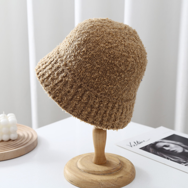 2023, noua pălărie japoneză, simplă, de culoare solidă, tricotată, pentru femei, toamnă și iarnă, ocazională, versatilă, din pluș, caldă, dom, pentru chiuvetă