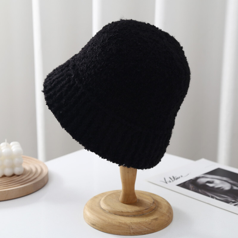 2023, noua pălărie japoneză, simplă, de culoare solidă, tricotată, pentru femei, toamnă și iarnă, ocazională, versatilă, din pluș, caldă, dom, pentru chiuvetă
