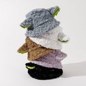 Pălărie cu găleată din blană de leopard, 2024 NOU, modă amuzantă, toamnă iarnă, pălărie de pescar de pluș, moale, caldă, groase, pălărie de găleată