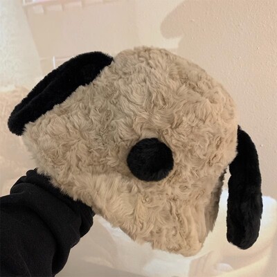Fete Toamnă Iarnă Cățeluș Oală de pluș Pălărie de găleată Desene Animat Animal de companie ureche lungă Căldură drăguță Pălărie de pescar pufoasă