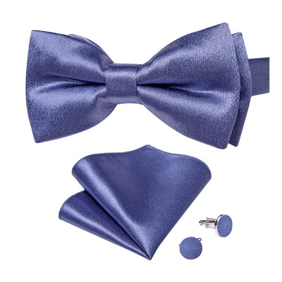 3 tk Solid Satiin Meeste Kikilipsu Komplekt Taskurätik Mansetinööbid Pulmapeigmees Liblikas Mood Valge Roosa Kollane Punane Roheline Kikisõlm