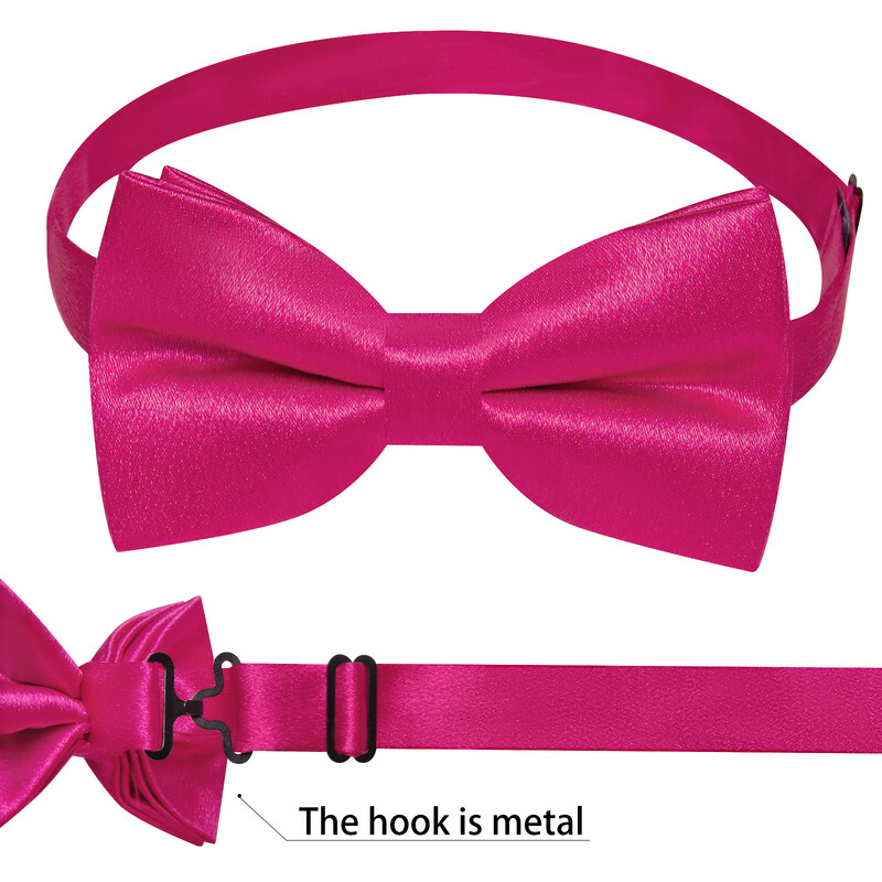 3 tk Solid Satiin Meeste Kikilipsu Komplekt Taskurätik Mansetinööbid Pulmapeigmees Liblikas Mood Valge Roosa Kollane Punane Roheline Kikisõlm