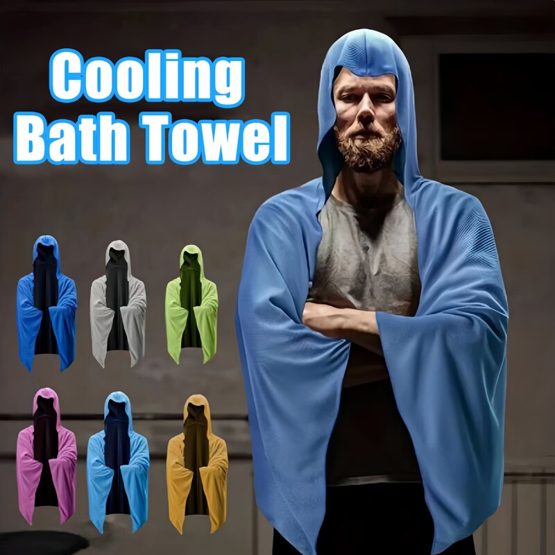 1 bucată prosop de răcire cu glugă, prosop de răcire pentru gât și față, uscare rapidă și absorbție de transpirație, antrenament, camping, ciclism